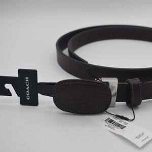 NWT COACH Women's Eliza Plaque Buckle Belt in Mocha OS 42" CTS